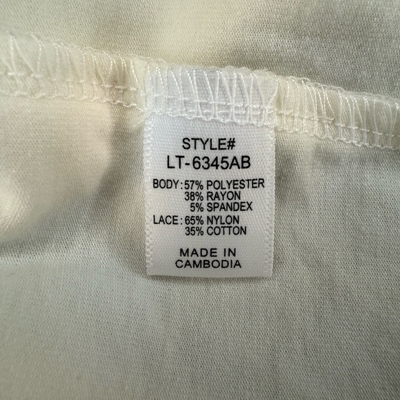 Zenana Women’s Elegant Cream Lace Tank - Picture 5 of 5